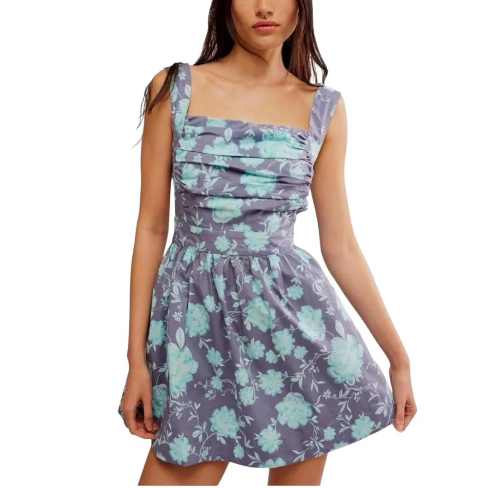 Free People Meet Me In Maui Printed Mini Dress